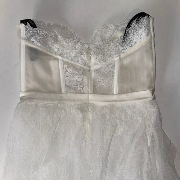 For Love & Lemons White Strapless High Low Maxi Dress Size Small - Picture 6 of 16